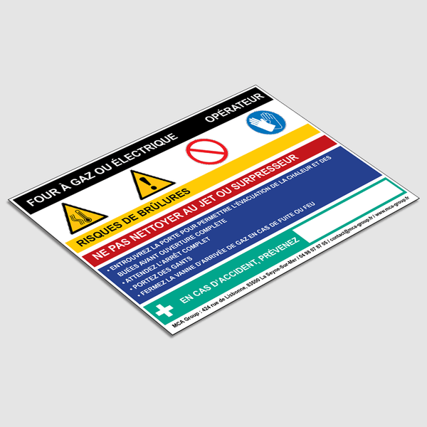 Panneau de sécurité pour four à gaz ou électrique en cuisine