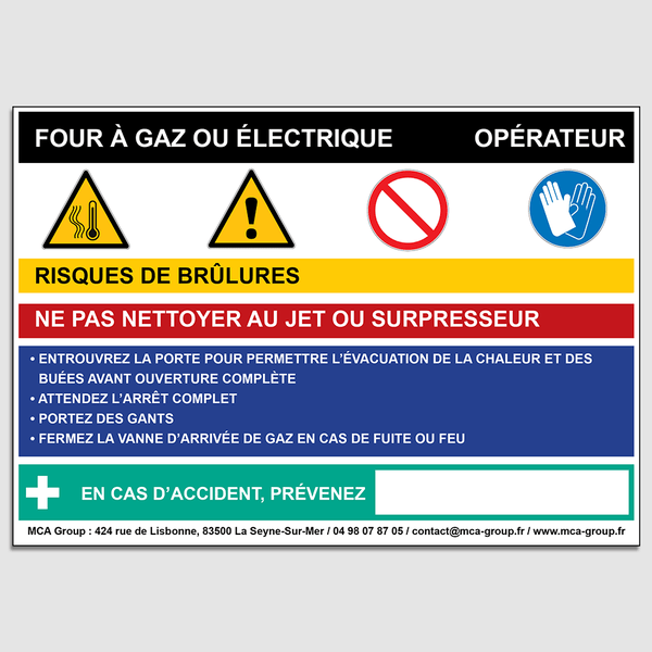 Panneau de sécurité en PVC avec bande adhésives de fixation pour four à gaz ou électrique en cuisine