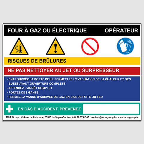 Panneau de sécurité en PVC avec bande adhésives de fixation pour four à gaz ou électrique en cuisine