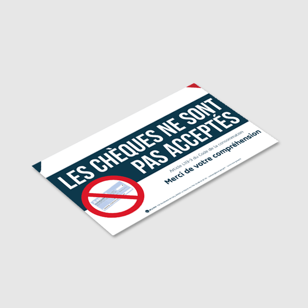 Les Chèques ne Sont Pas Acceptés Titres de Paiement MCA Group
