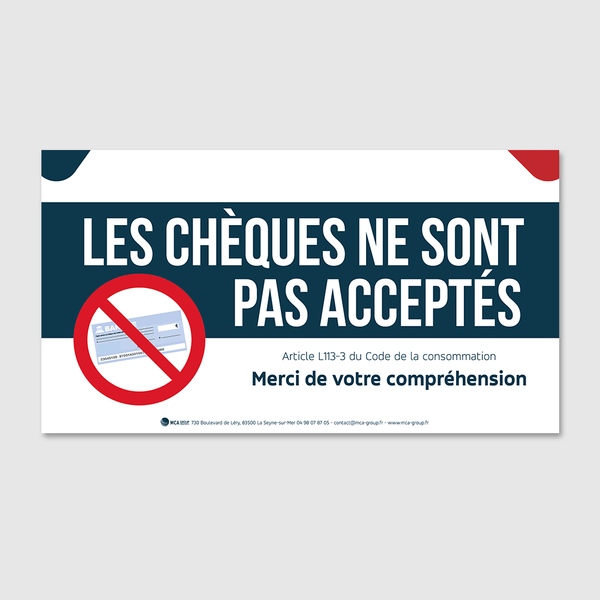 Les Chèques ne Sont Pas Acceptés Titres de Paiement MCA Group