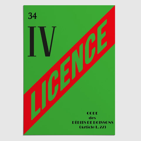 Panneau de Licence 4 / Herault (34) Licence IV (Hérault) MCA Group