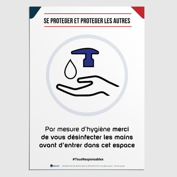 Affichage Covid-19 Gel Hydroalcoolique Bar & Restaurant