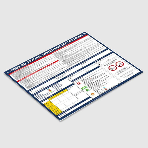Pack 9 Panneaux Affichage Obligatoire Code Du Travail - Autocollants Calendrier, Horaires, Sécurité, Interdiction Fumer - 7