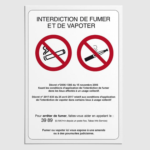 Affichage Interdiction de Fumer & Vapoter Interdiction de Fumer & Vapoter MCA Group 