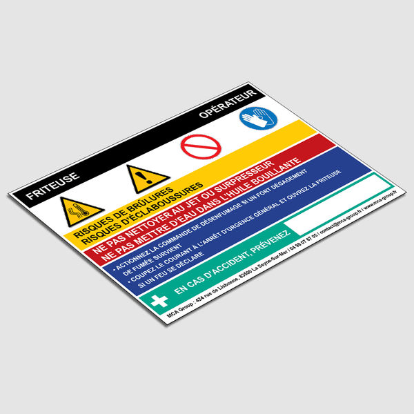 Panneau de sécurité pour friteuse en cuisine