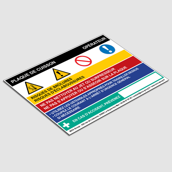 Panneau de sécurité pour plaque de cuisson en cuisine