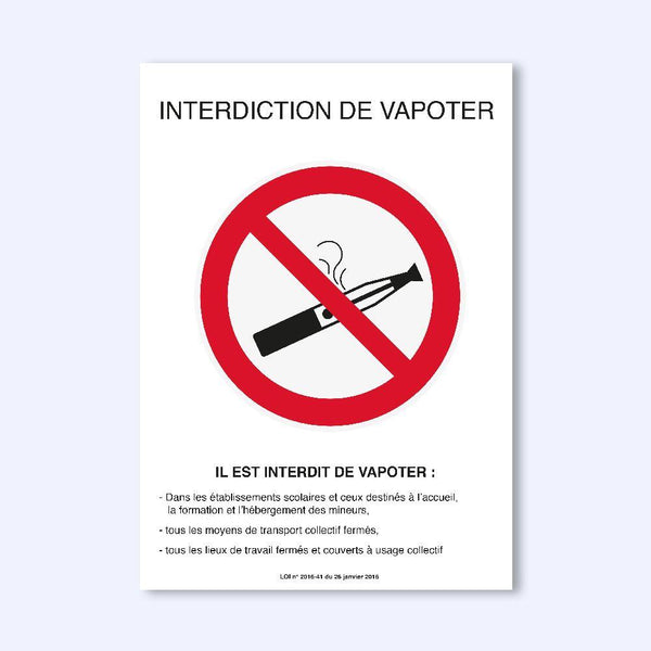 1 Interdiction de Vapoter (Pack Spécial Restaurant <strong>Livraison Offerte</strong> / 1 stylo permanent + 1 stylo effaçable offerts)