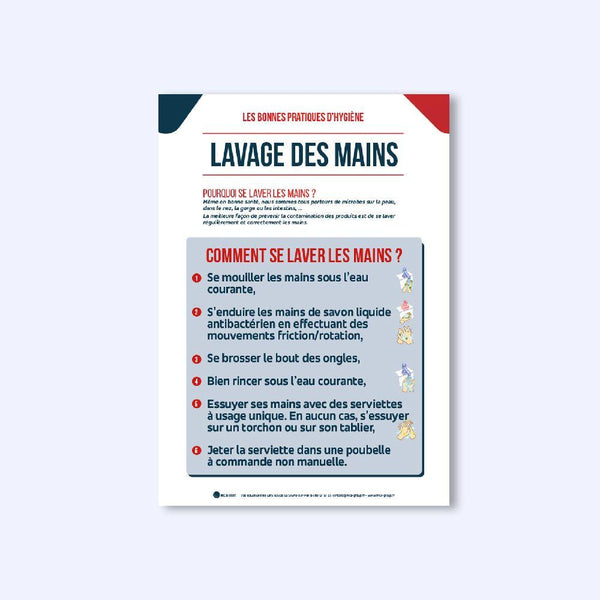 Lavage des Mains Obligatoire (Pack Spécial Restaurant <strong>Livraison Offerte</strong> / 1 stylo permanent + 1 stylo effaçable offerts)